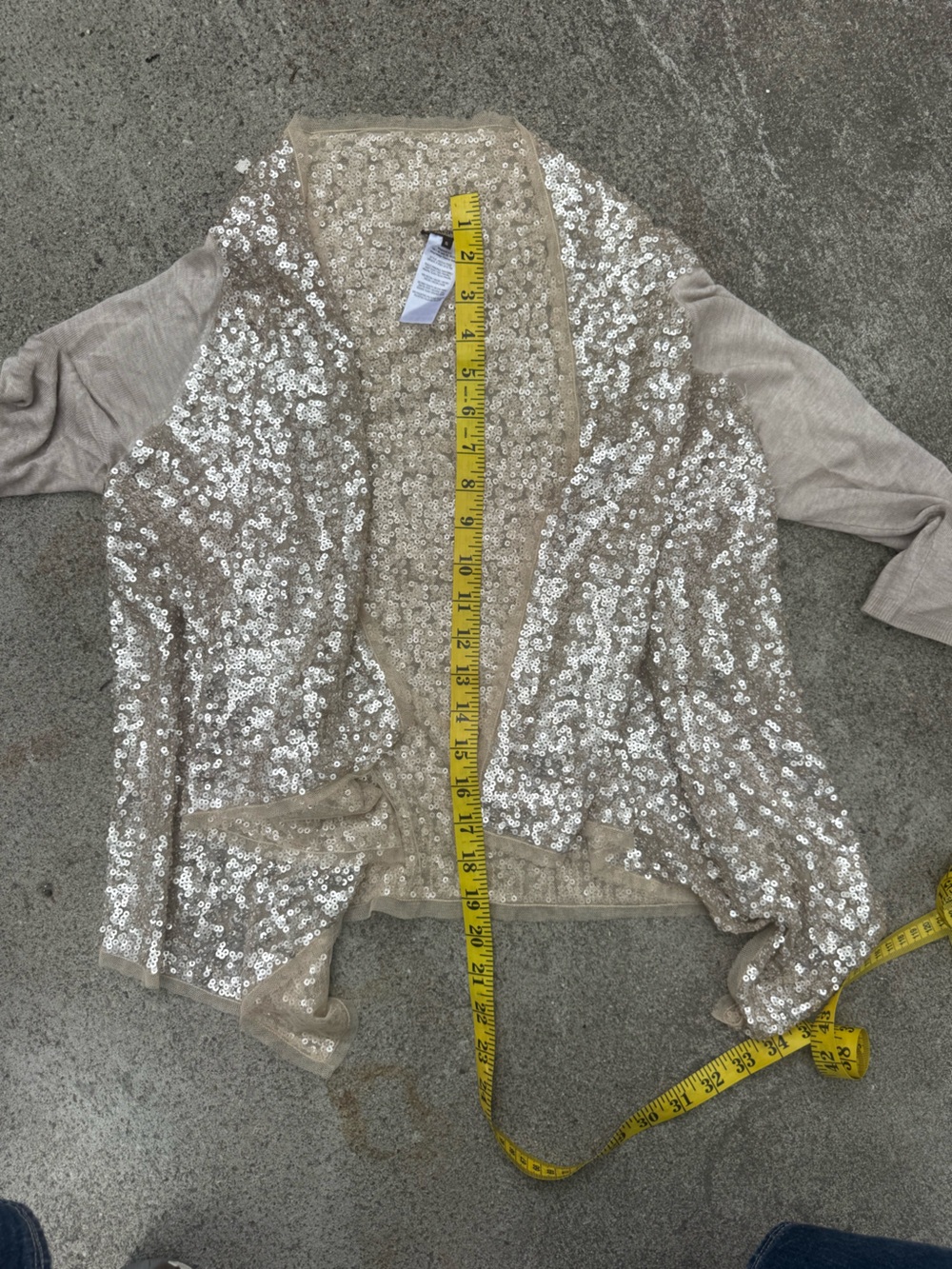 Maliparmi Champagne Sequin Knit Top